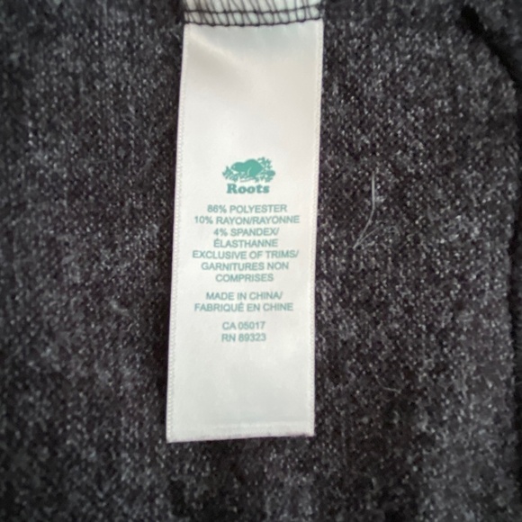 LADIES Roots pullover mixed grey/black 3/4 sleeve mock neck with front pockets - Picture 5 of 5